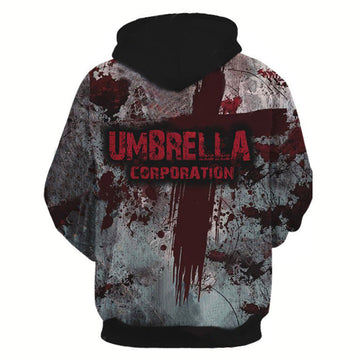 Peligro Biológico Resident Evil Cosplay Umbrella Corporation Sudadera Estampada con Capucha para Adultos Unisex